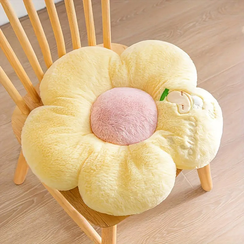 Thick Padded Sunflower Plush Floor Cushion
