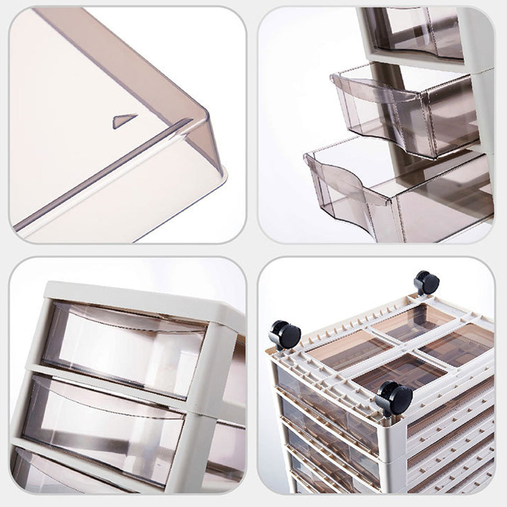 Mobile 10-Drawer Plastic Tower with Clear Fronts