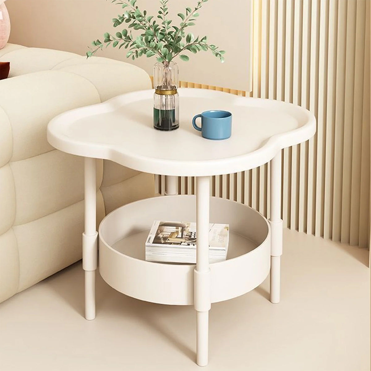 Two-Tier Clover-Shaped Side Table