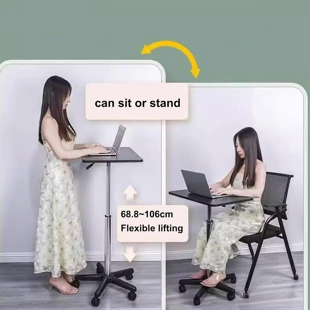 Gas-Lift Sit-Stand Table Featuring Star Legs