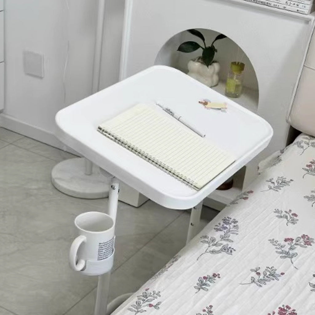 Mobile Laptop Cart Featuring Tilt Top and Cup Holder