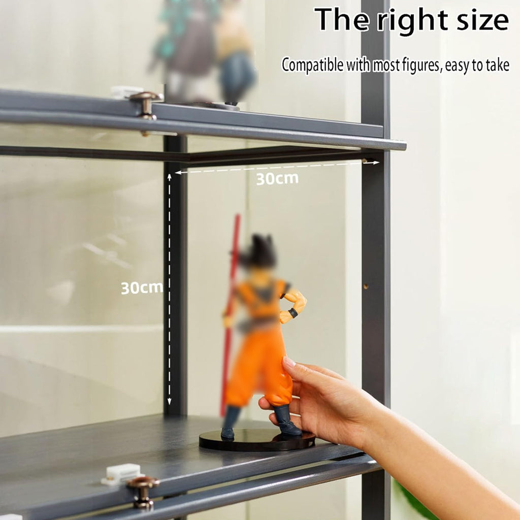 3 Tier Storage Shelf Unit 60x32x106cm Clear Door Durable for Kitchen Garage Use