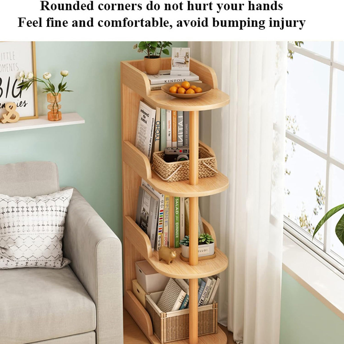 Space-Saving 4-Tier Slim Storage Shelf