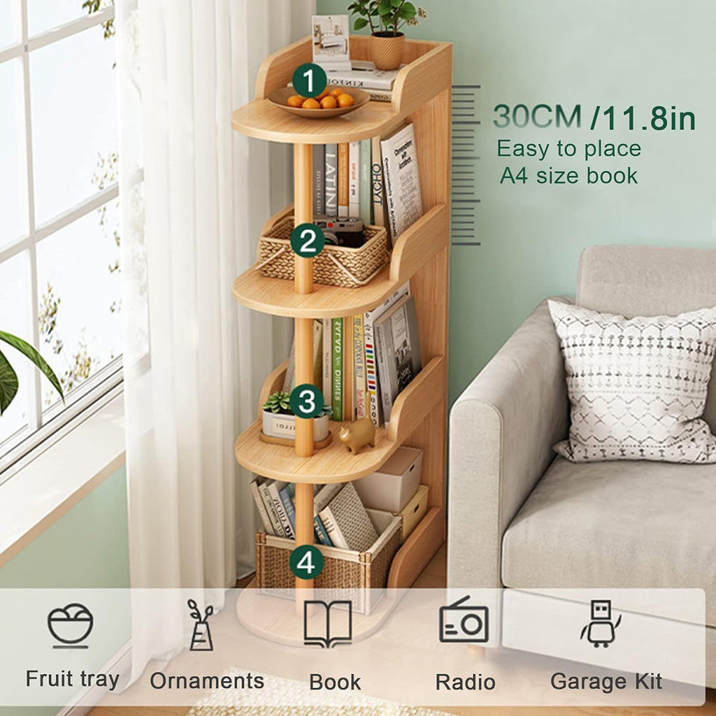 Space-Saving 4-Tier Slim Storage Shelf