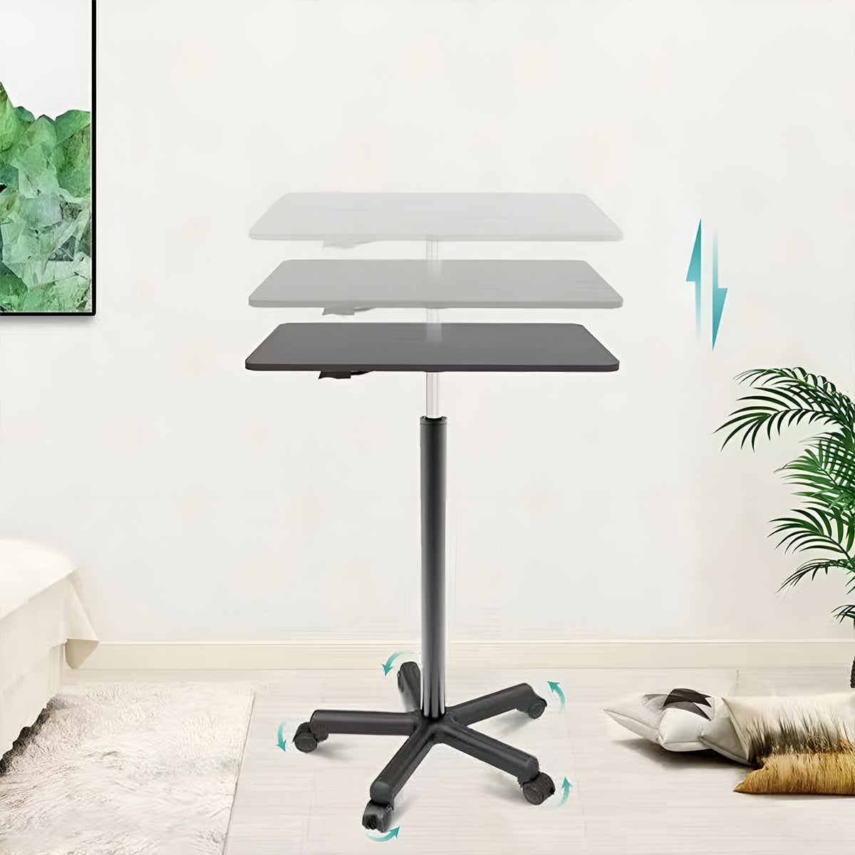 Gas-Lift Sit-Stand Table Featuring Star Legs