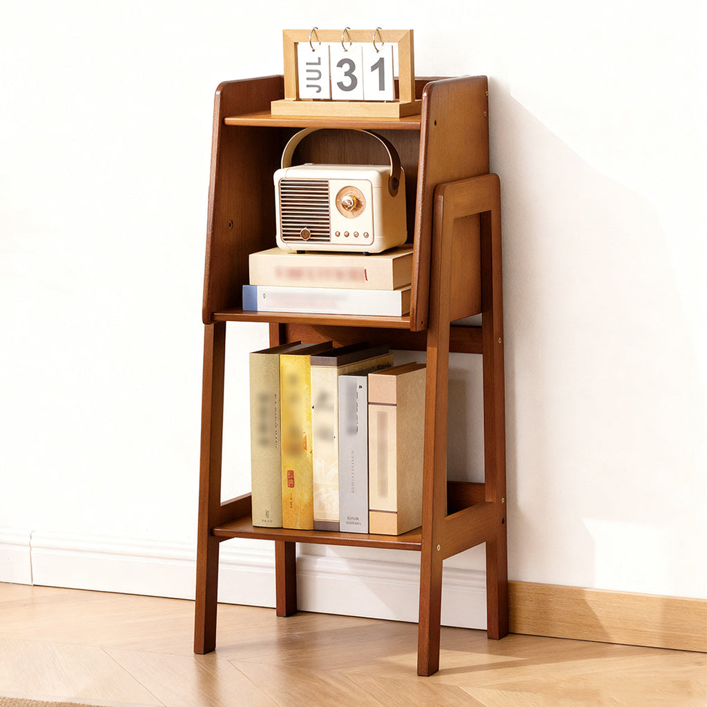 Open Bamboo Bookcase Featuring Storage Compartments