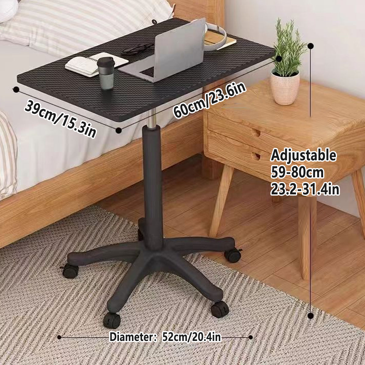 Gas-Lift Sit-Stand Table Featuring Star Legs