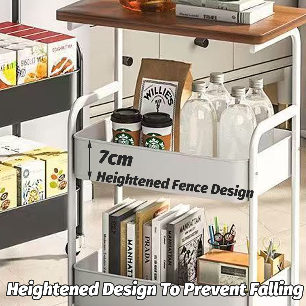 Mobile Coffee Cart Featuring a Mesh Storage Basket