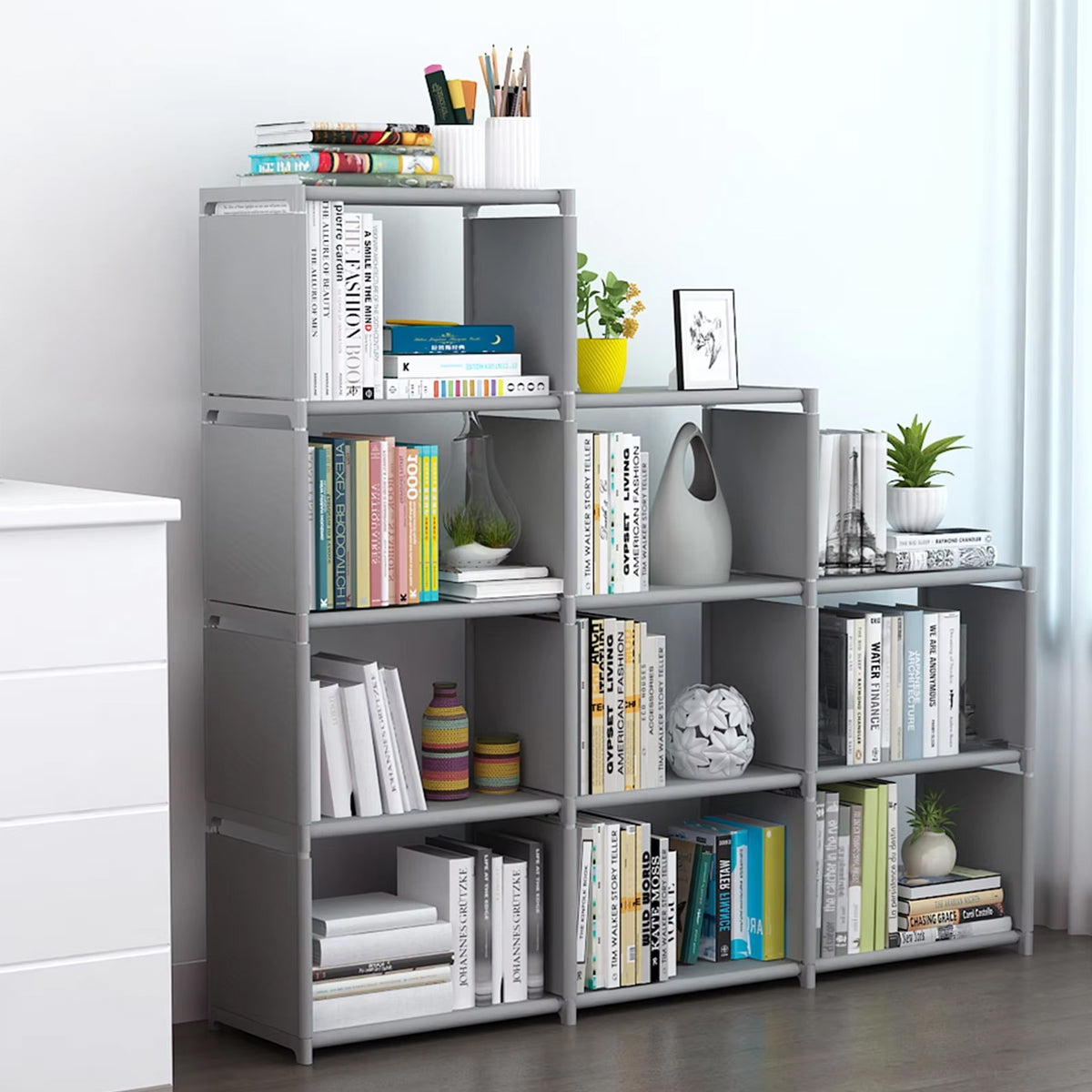 Steel Frame Modular Cube Bookcase