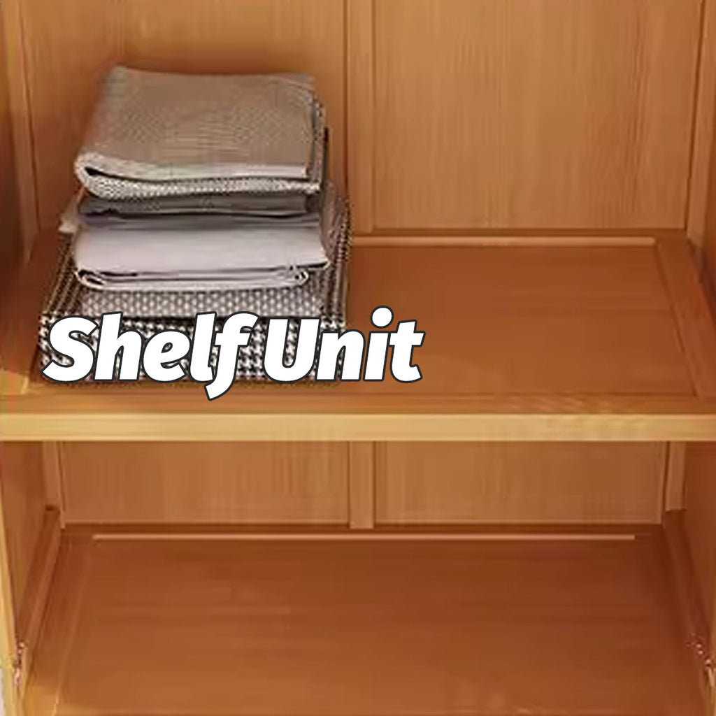 Minimalist Wardrobe with Doors Bamboo Durable for Bedroom Clothes Storage Use