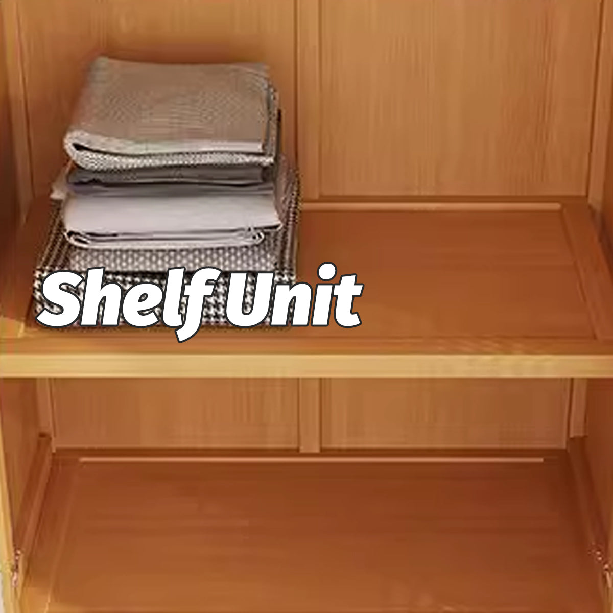 Minimalist Wardrobe with Doors Bamboo Durable for Bedroom Clothes Storage Use