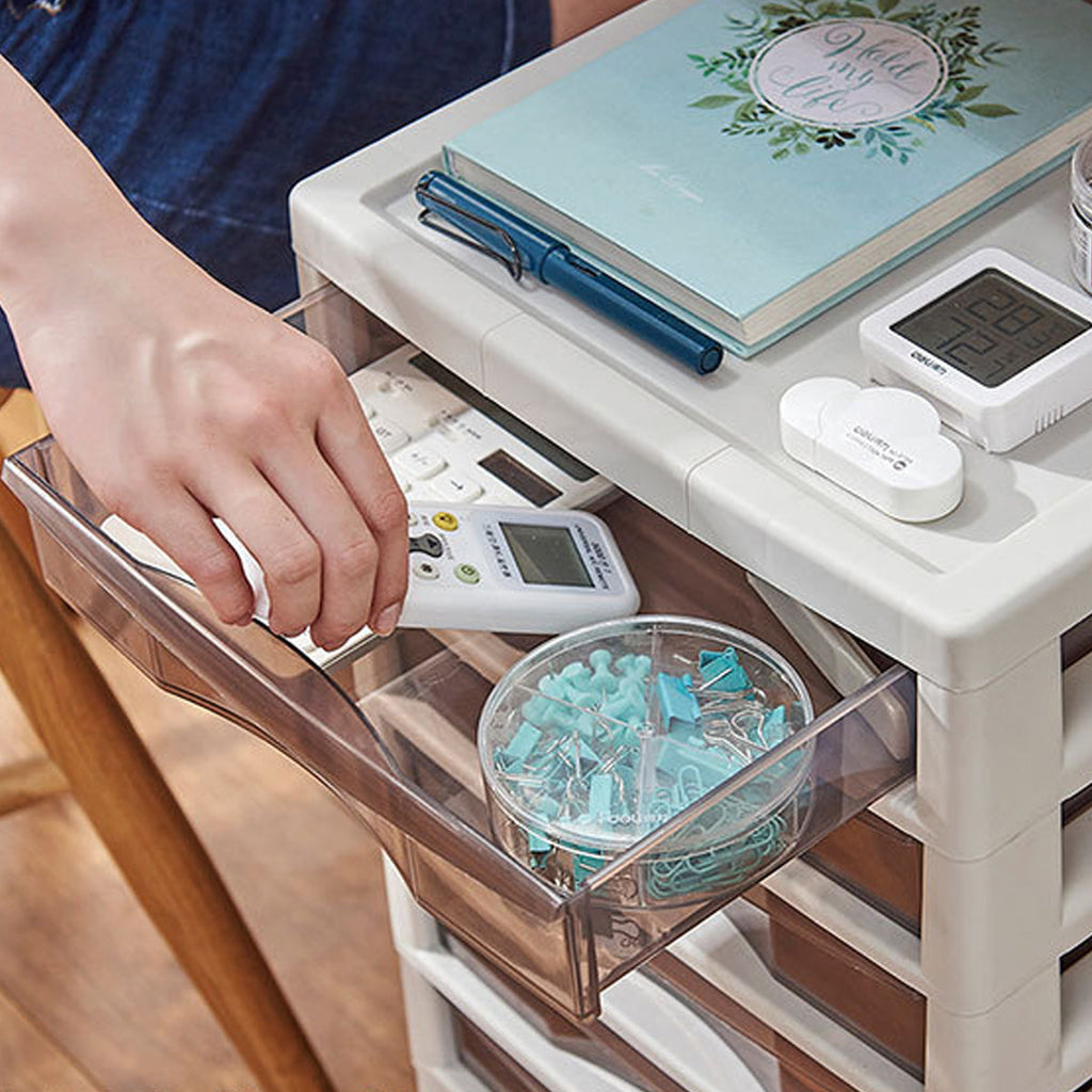 Mobile 10-Drawer Plastic Tower with Clear Fronts