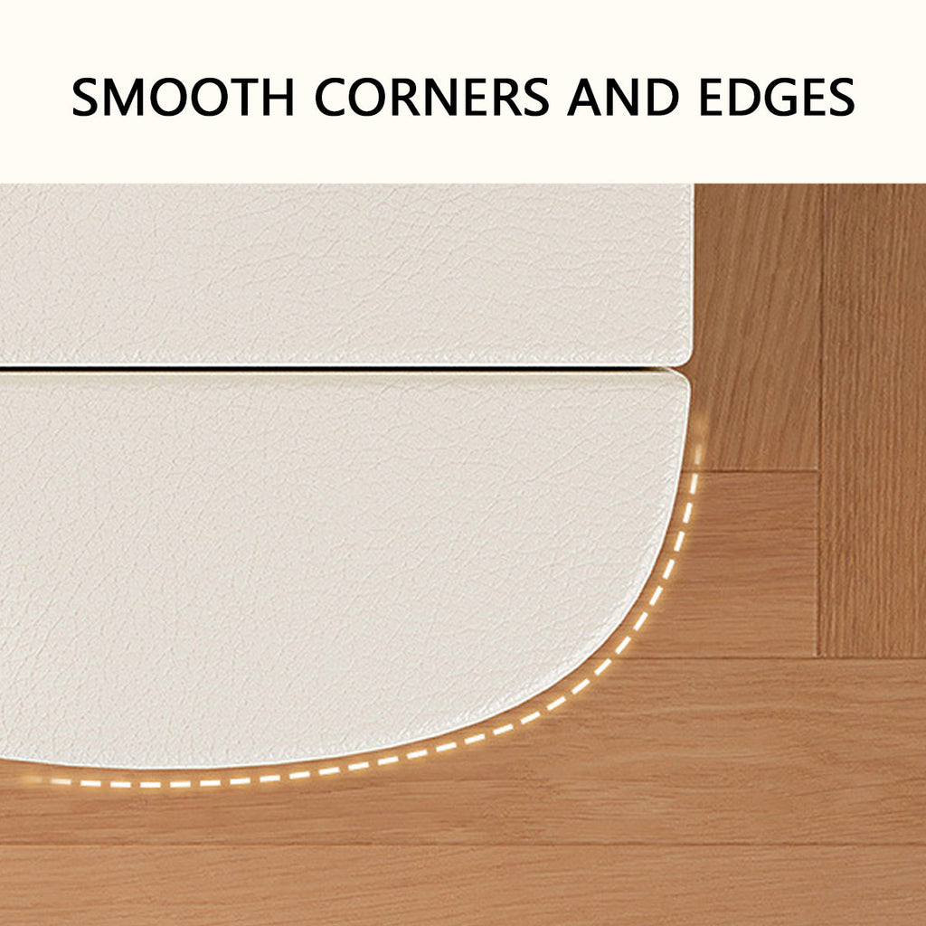 Wavy Bedside Storage Cabinet 45cm Bedroom Nightstand with Hidden Handle
