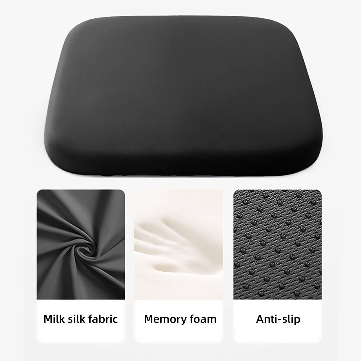 Memory Foam Seat Pad with Soft Milk Silk Cover