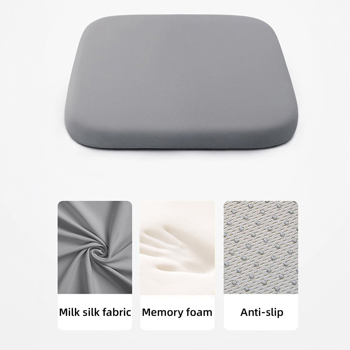 Memory Foam Seat Pad with Soft Milk Silk Cover