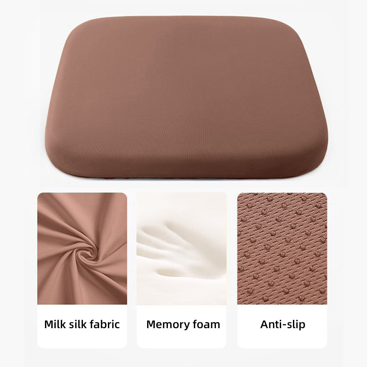 Memory Foam Seat Pad with Soft Milk Silk Cover