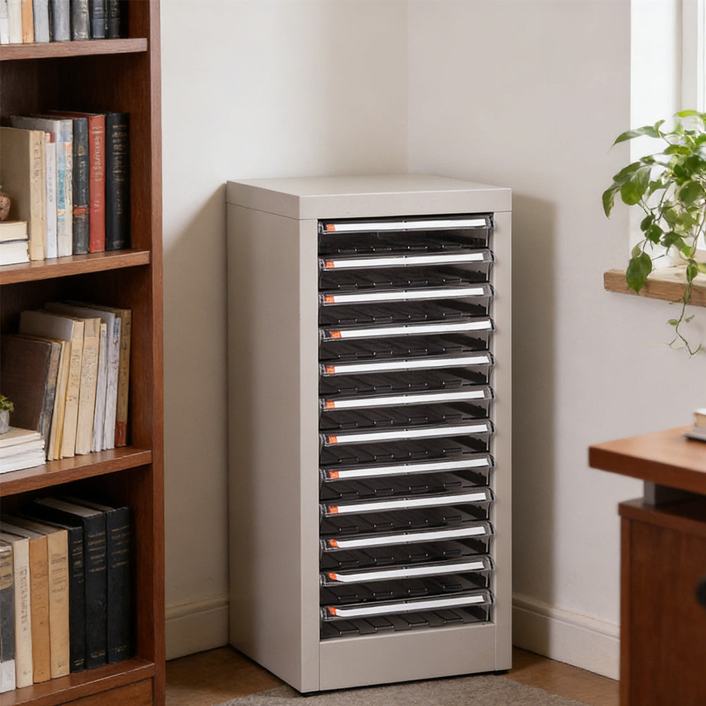 A4 Storage Tower with 5 or 12 Clear-Front Drawers