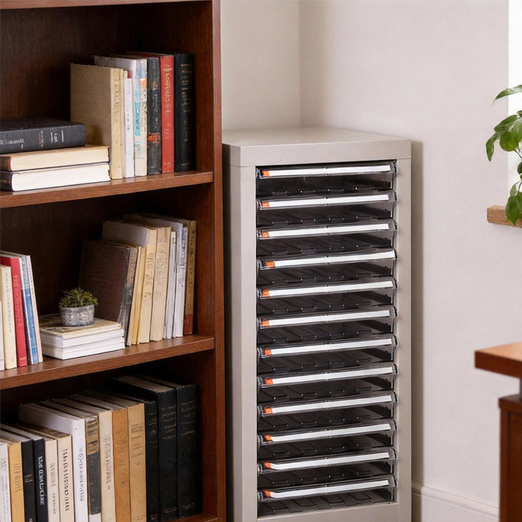 A4 Storage Tower with 5 or 12 Clear-Front Drawers