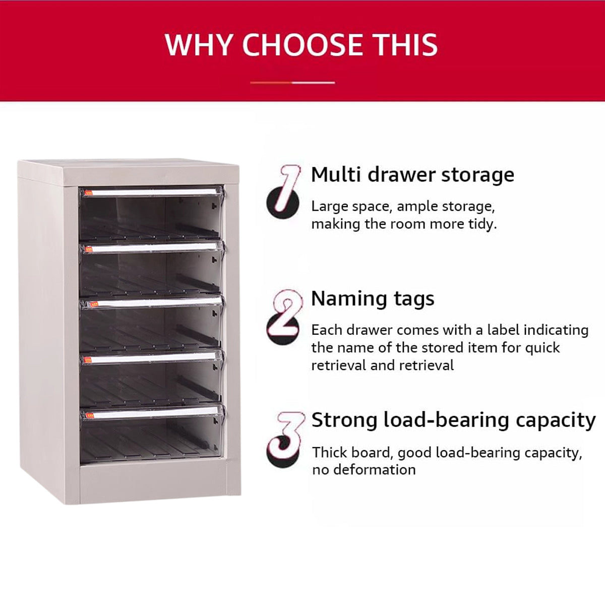 A4 Storage Tower with 5 or 12 Clear-Front Drawers