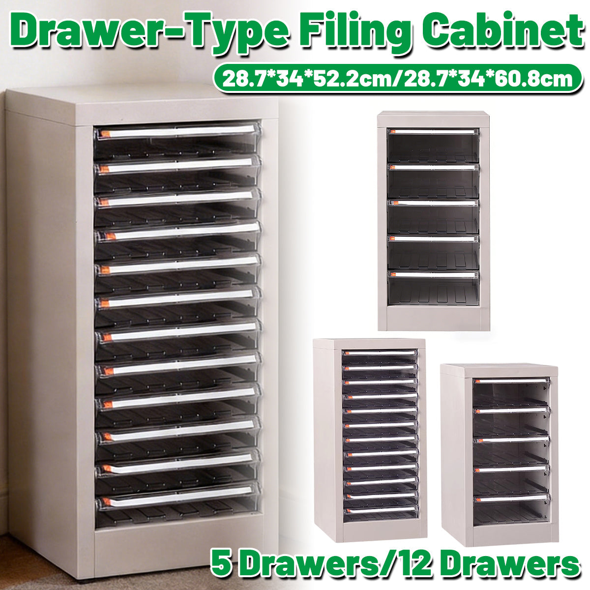 A4 Storage Tower with 5 or 12 Clear-Front Drawers