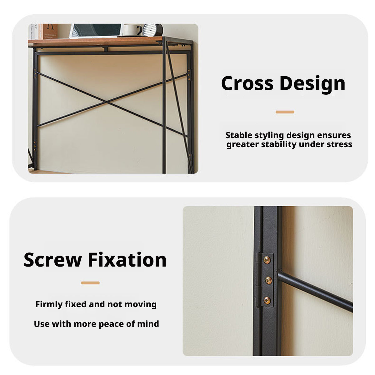 Compact Folding Study Desk with Metal Pipe Frame