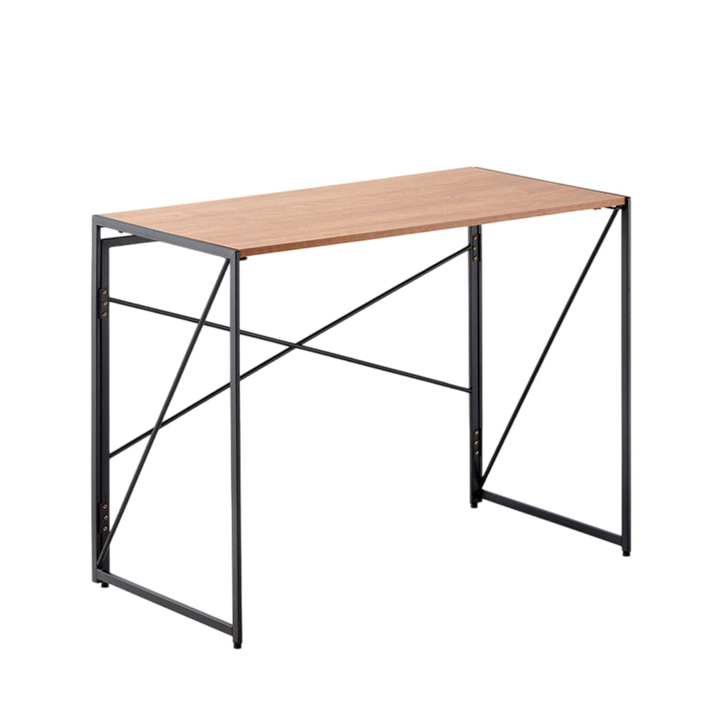 Compact Folding Study Desk with Metal Pipe Frame