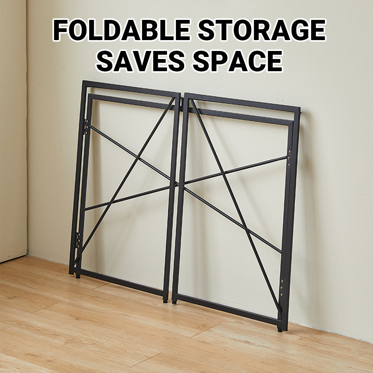 Compact Folding Study Desk with Metal Pipe Frame