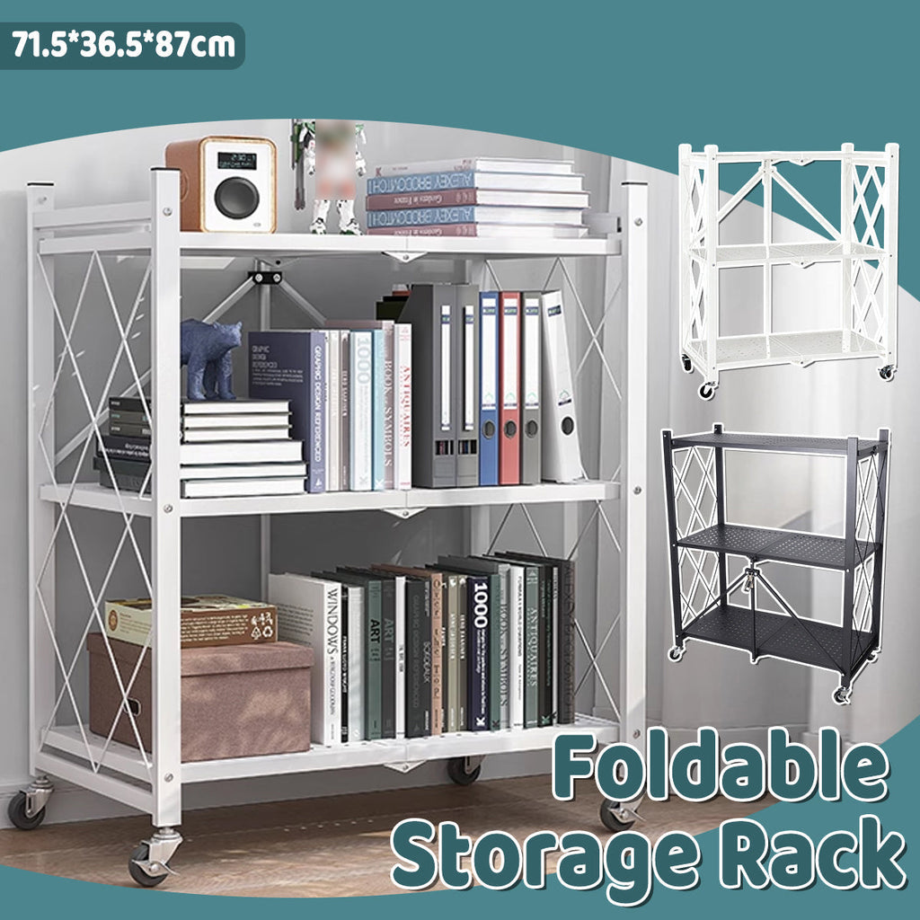 Ready-to-Use Foldable Kitchen Trolley on Wheels
