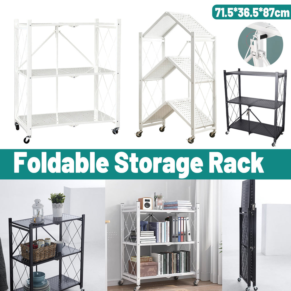 Ready-to-Use Foldable Kitchen Trolley on Wheels
