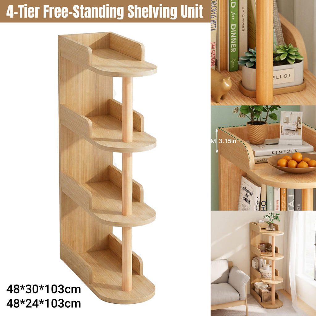 Space-Saving 4-Tier Slim Storage Shelf