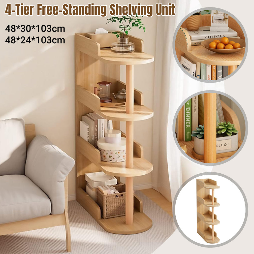 Space-Saving 4-Tier Slim Storage Shelf
