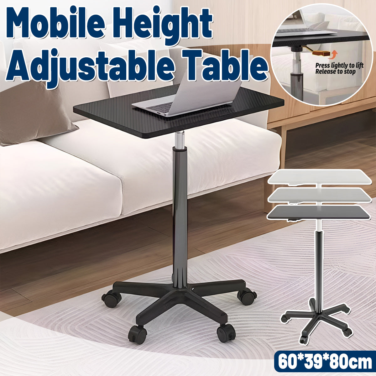 Gas-Lift Sit-Stand Table Featuring Star Legs