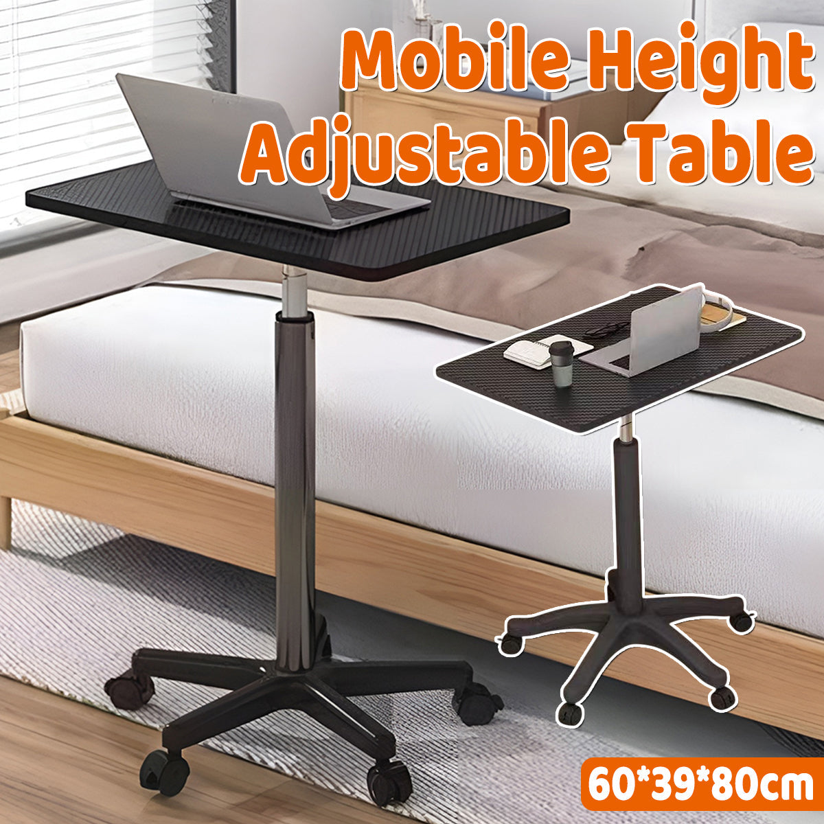 Gas-Lift Sit-Stand Table Featuring Star Legs