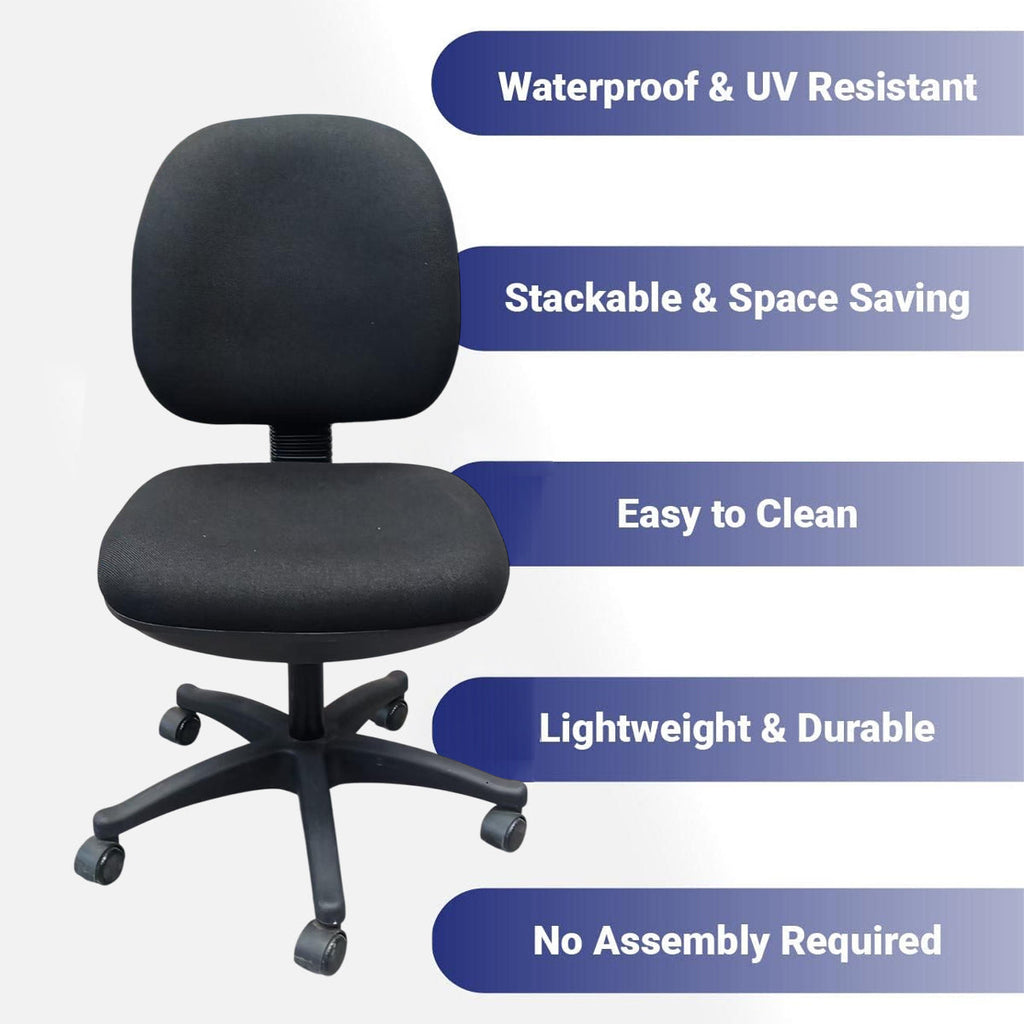High-Back Fabric Office Task Chair with 5-Wheel Base