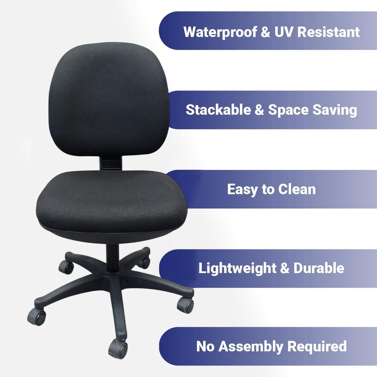 High-Back Fabric Office Task Chair with 5-Wheel Base