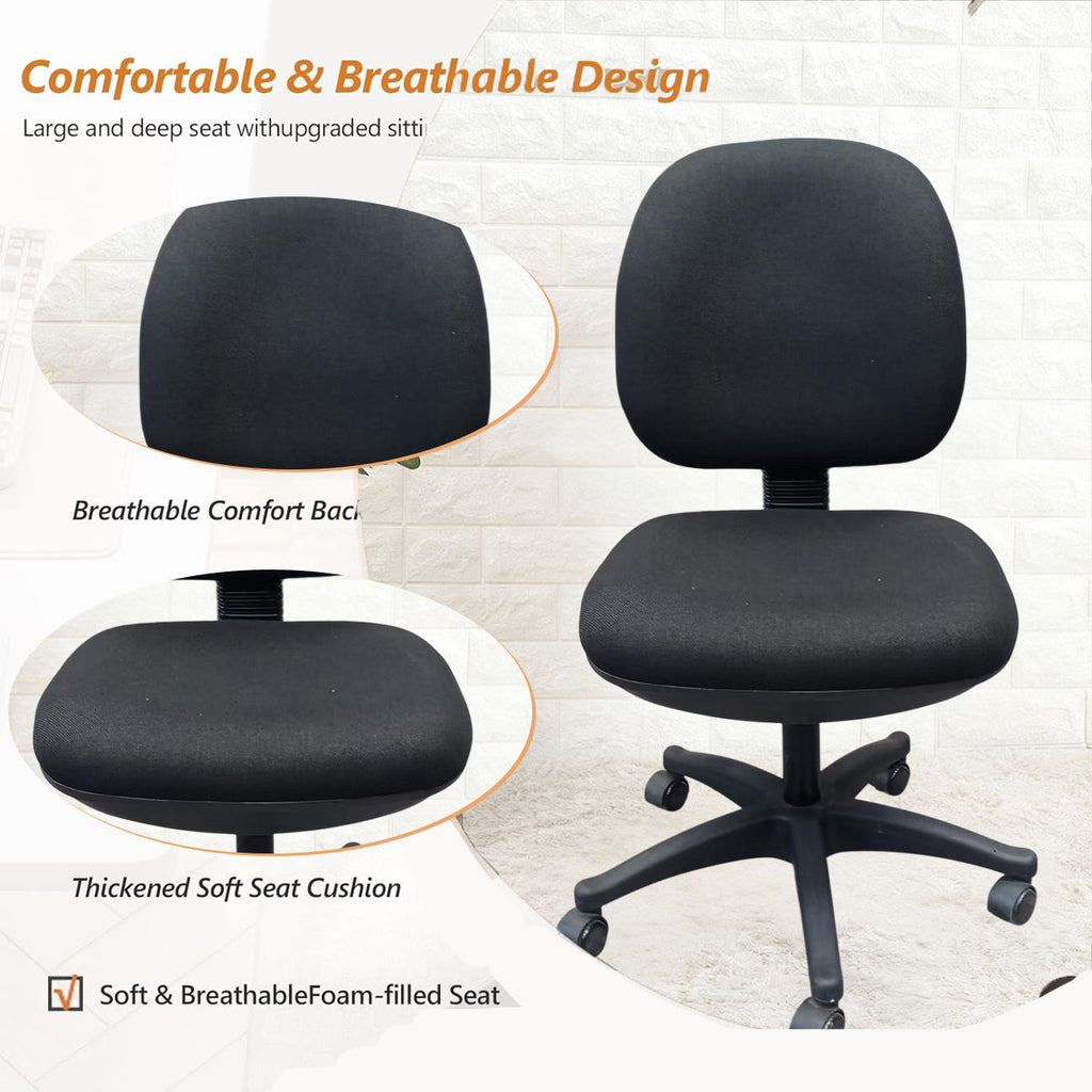 High-Back Fabric Office Task Chair with 5-Wheel Base