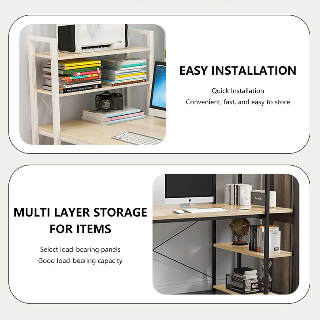 Home Study Desk Featuring a Reversible Side Bookcase