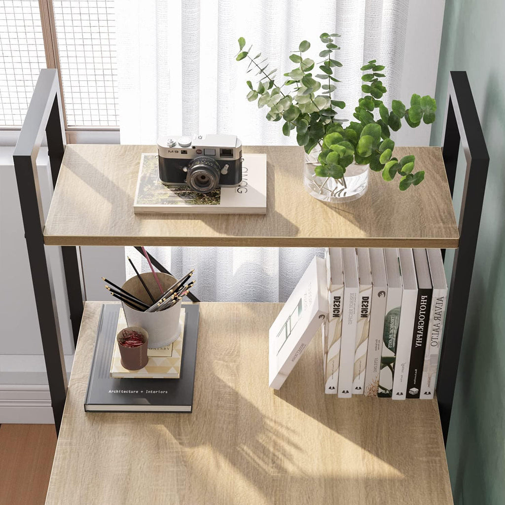 Home Study Desk Featuring a Reversible Side Bookcase