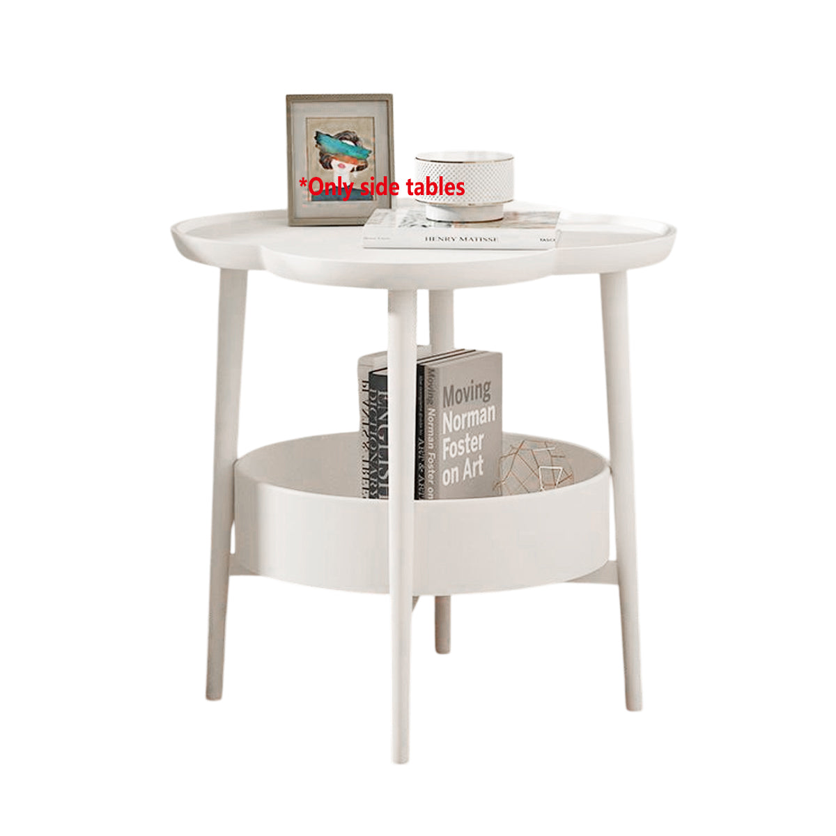 Two-Tier Clover-Shaped Side Table