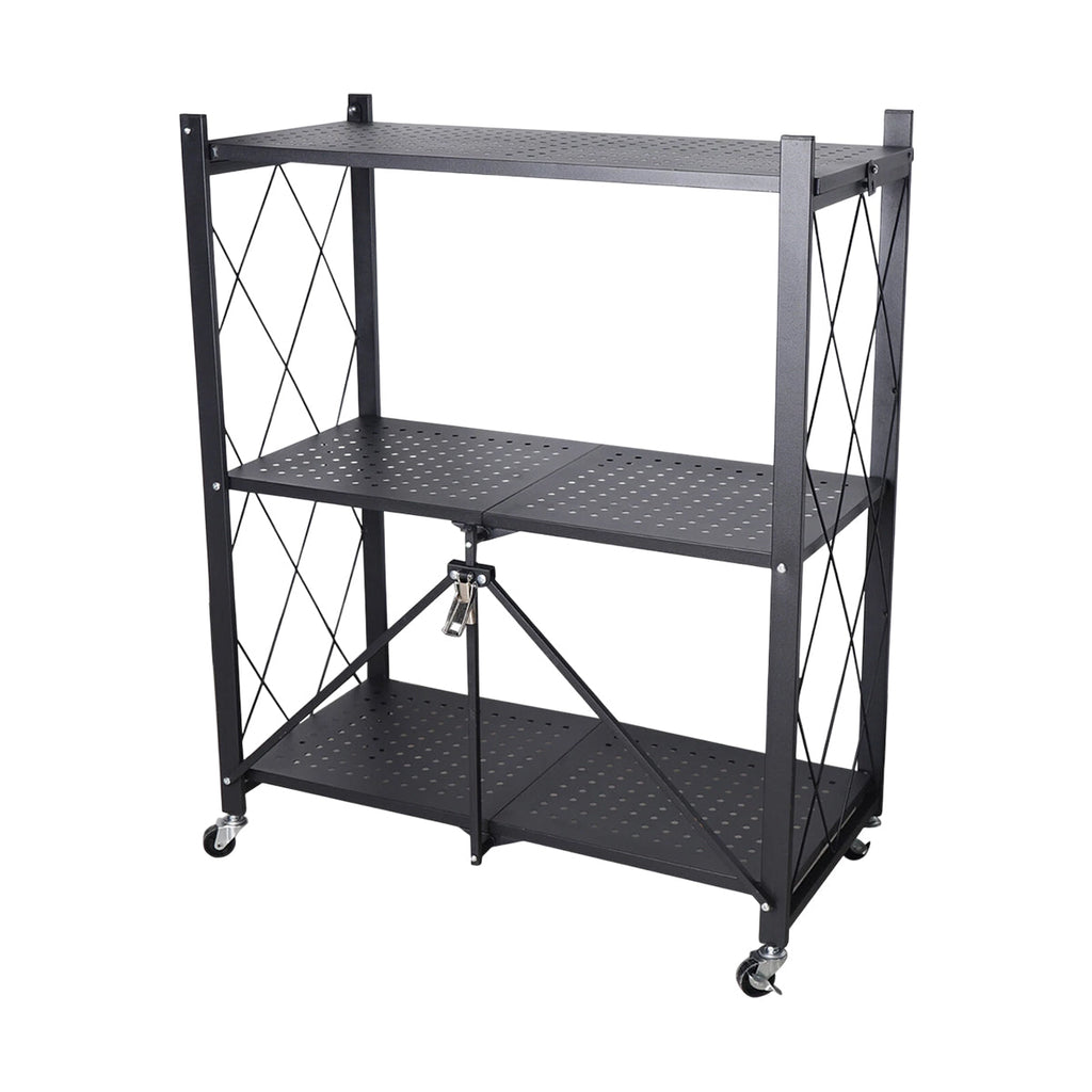 Ready-to-Use Foldable Kitchen Trolley on Wheels