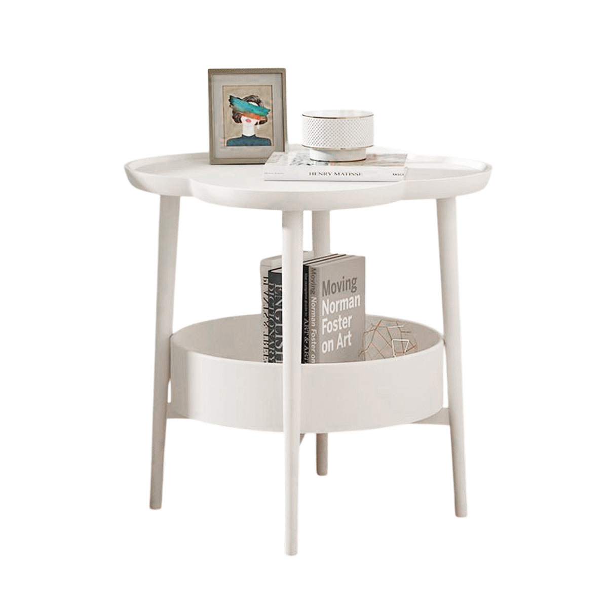 Two-Tier Clover-Shaped Side Table