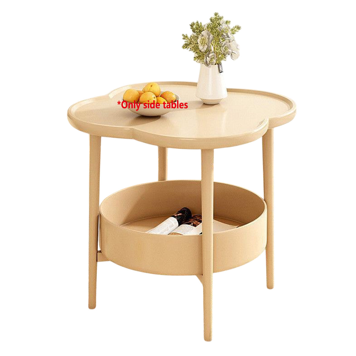Two-Tier Clover-Shaped Side Table