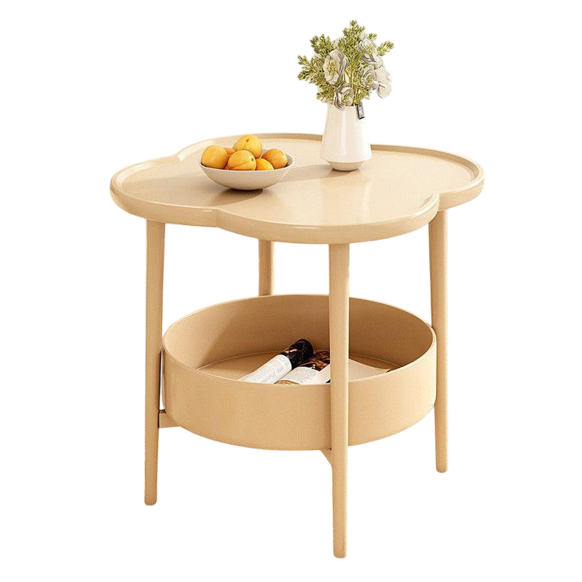 Two-Tier Clover-Shaped Side Table