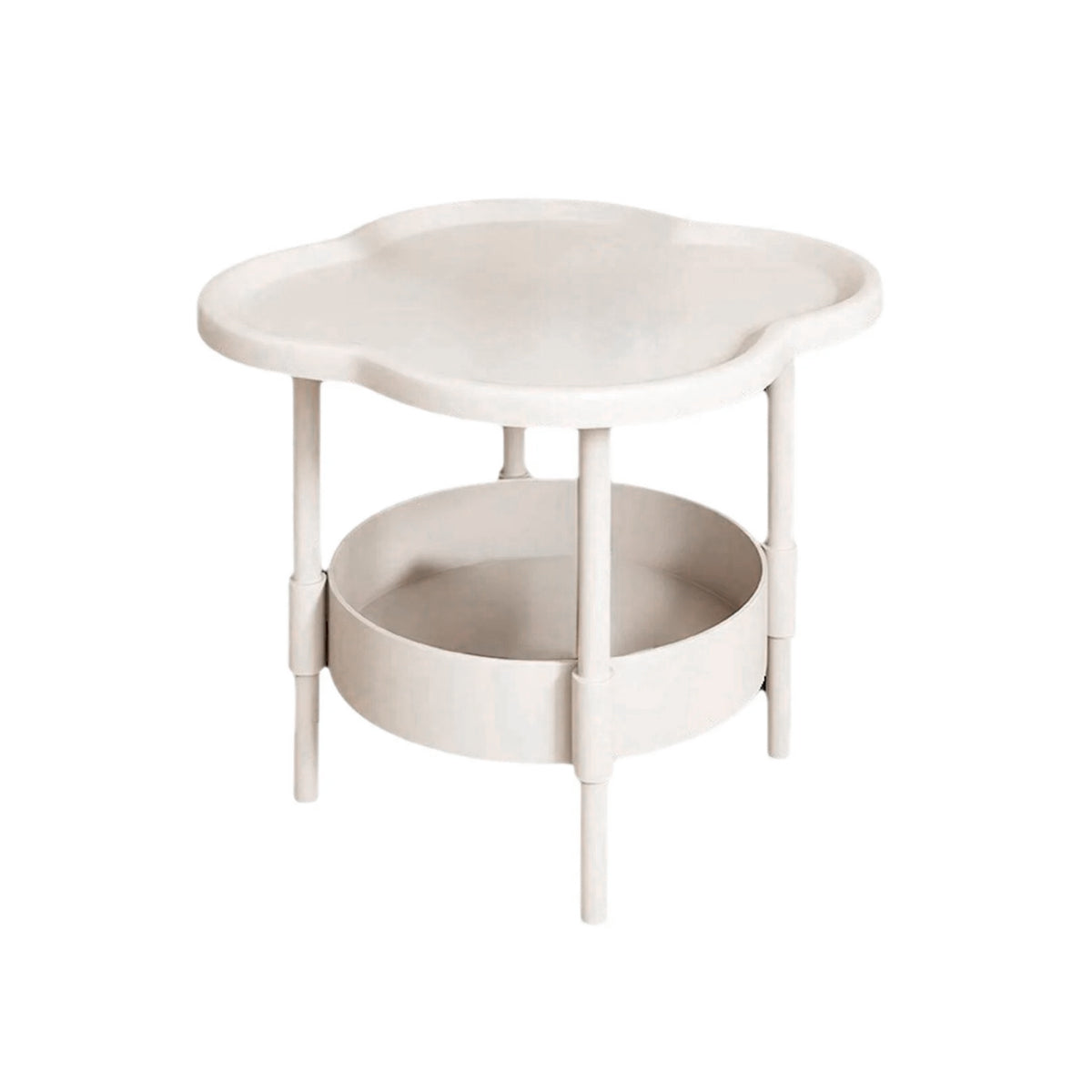 Two-Tier Clover-Shaped Side Table