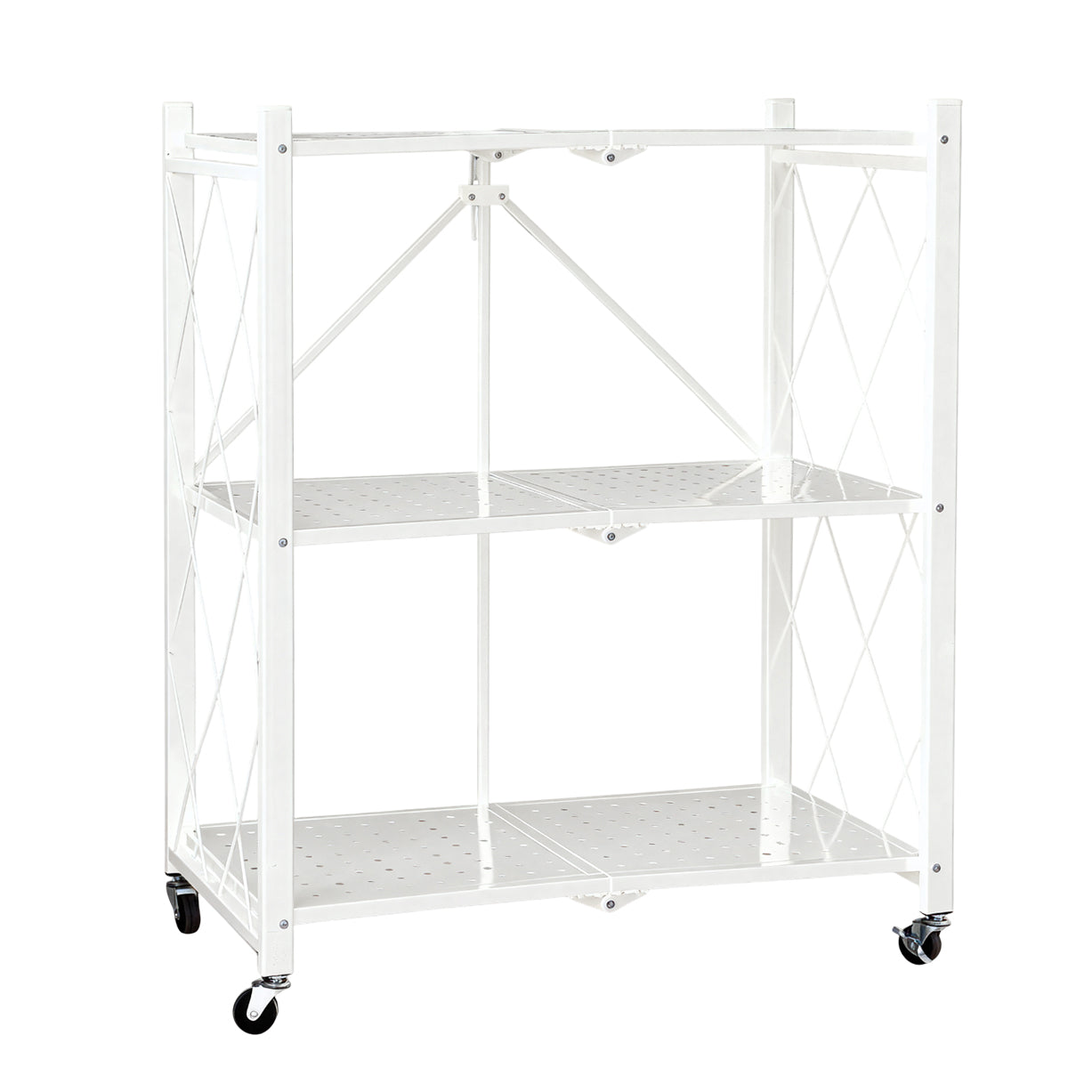 Ready-to-Use Foldable Kitchen Trolley on Wheels