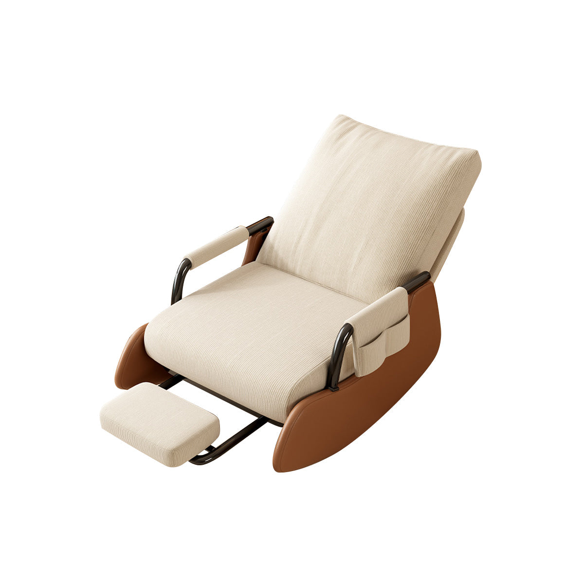 Foldable Lounge Recliner with a Solid Wood Base