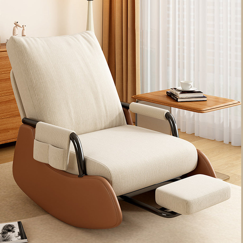 Foldable Lounge Recliner with a Solid Wood Base