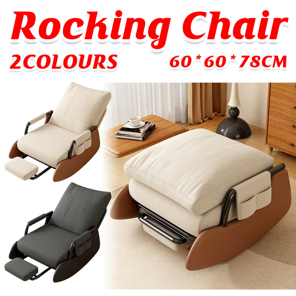 Foldable Lounge Recliner with a Solid Wood Base