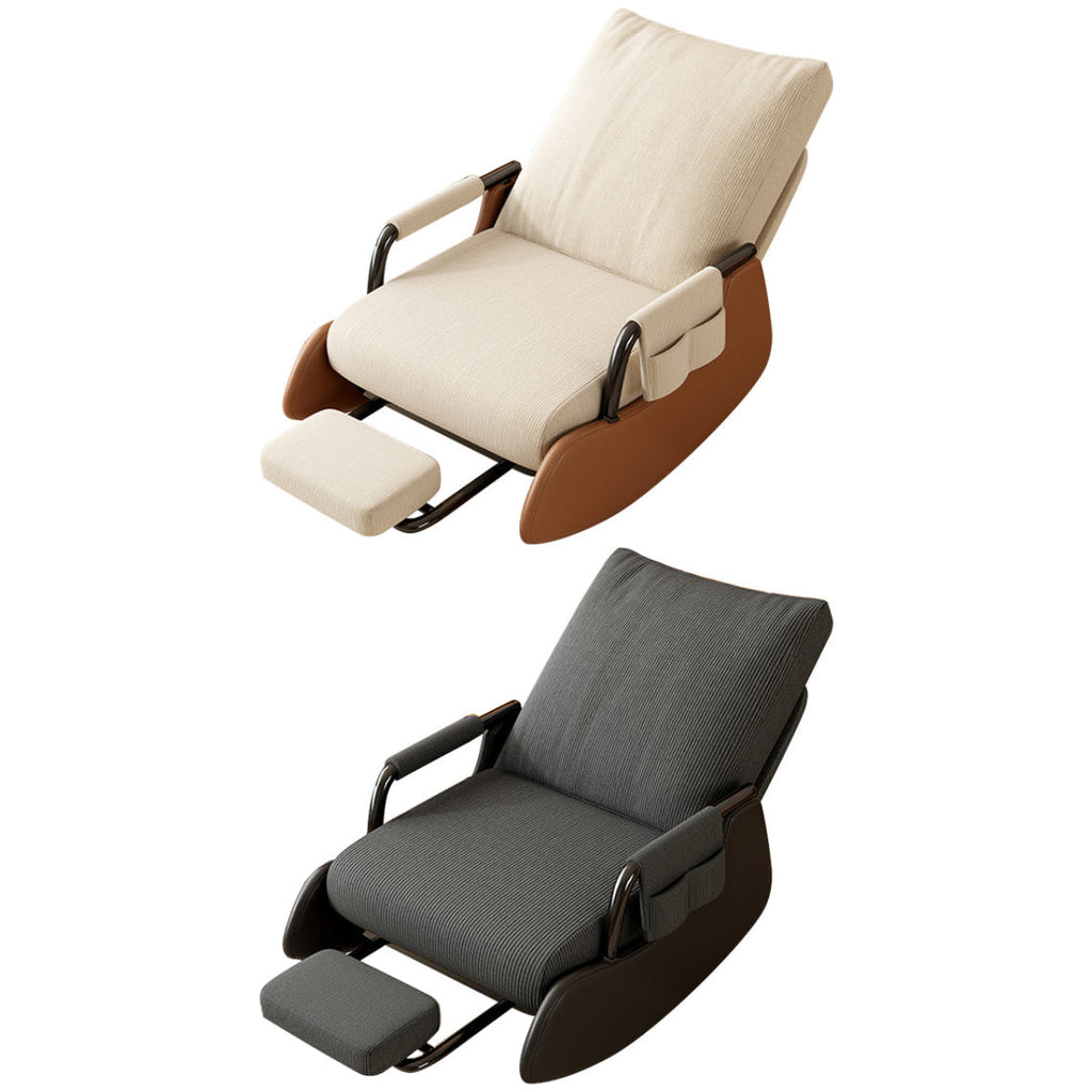 Foldable Lounge Recliner with a Solid Wood Base