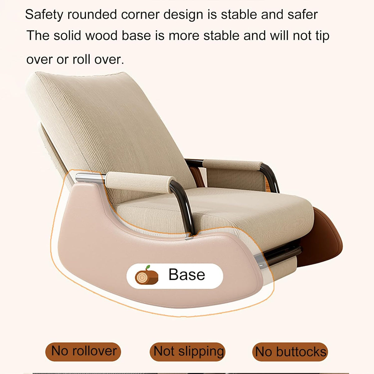 Foldable Lounge Recliner with a Solid Wood Base